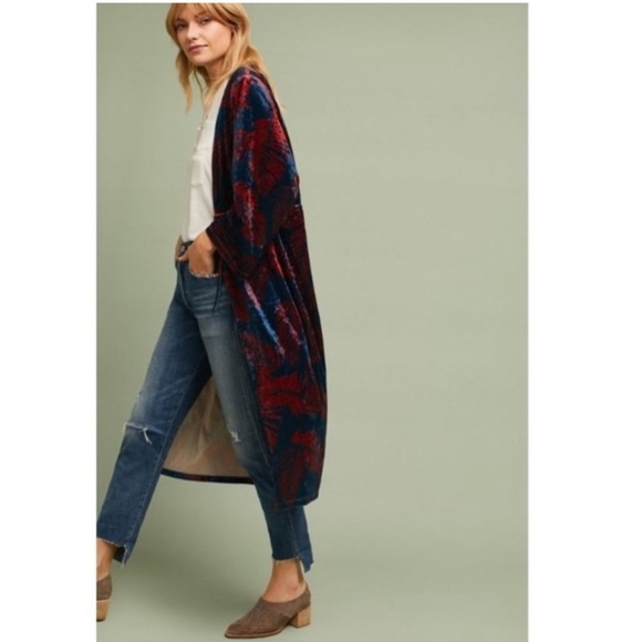 Anthropologie Palm Velvet Kimono OS by RIYA - Picture 1 of 2